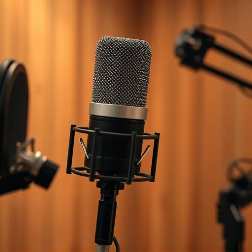 Un microphone professionnel en studio d'enregistrement